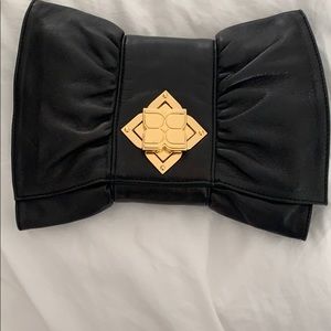 BCBG Max Azria Black Leather Clutch